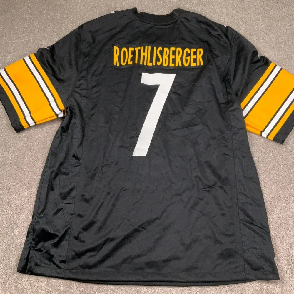 Nike Pittsburgh Steelers Jersey Mens XXL Black Ben Roethlisberger 7 NFL Game Day